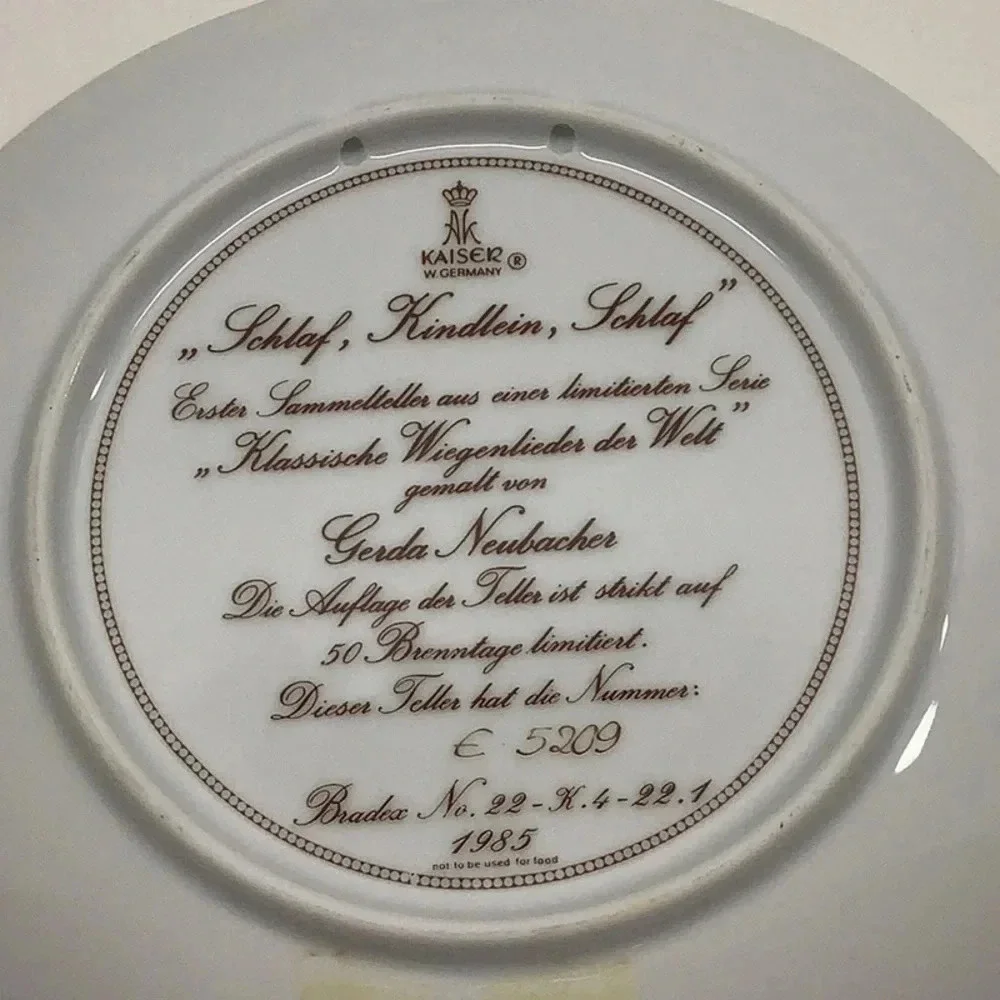 Vintage Decorative collection plate by German artist Gerda Neubacher